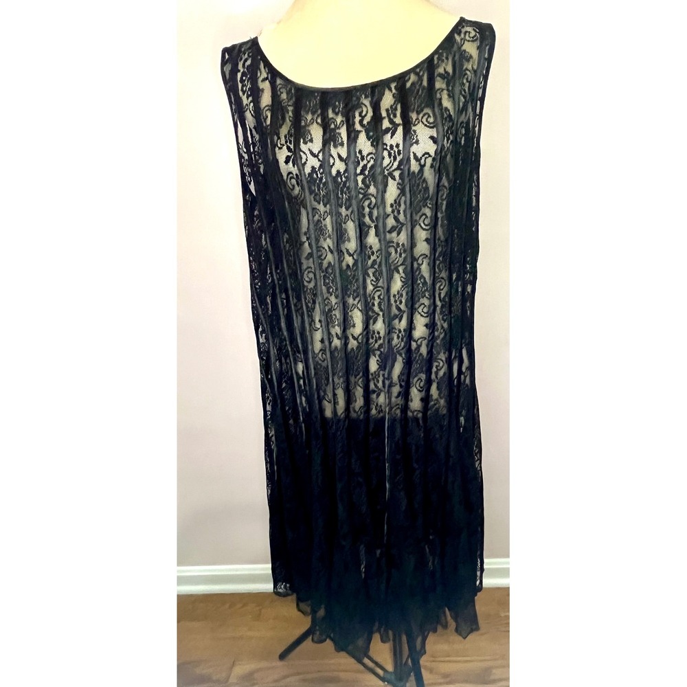 J.R. Nites by Carollin Black Sheer Lace Cocktail Dress 18W Plus Formal